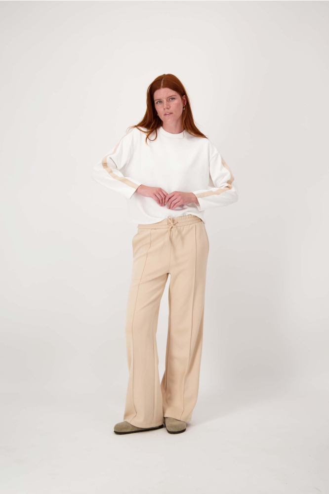 JERSEY BROEK MET BIES 0303-080 7247 BEIGE/OFF WHITE
